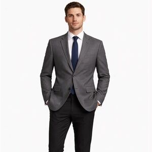 Ermenegildo Zegna Grey Single Breasted Trim Fit Wool Blazer